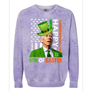 Happy 4th Of Easter Joe Biden St Patricks Day Leprechaun Colorblast Crewneck Sweatshirt