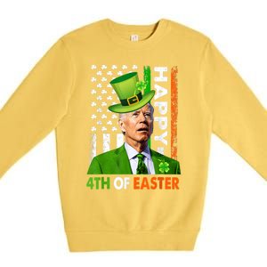 Happy 4th Of Easter Joe Biden St Patricks Day Leprechaun Premium Crewneck Sweatshirt