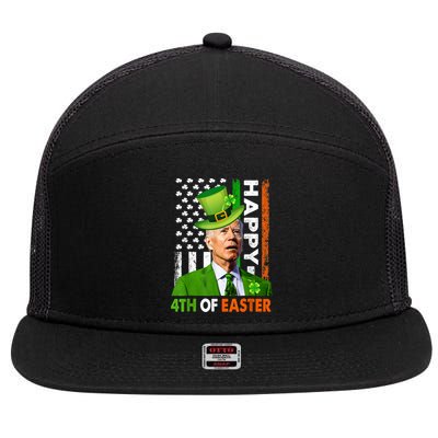 Happy 4th Of Easter Joe Biden St Patricks Day Leprechaun 7 Panel Mesh Trucker Snapback Hat