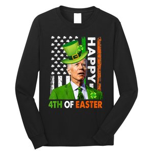 Happy 4th Of Easter Joe Biden St Patricks Day Leprechaun Long Sleeve Shirt