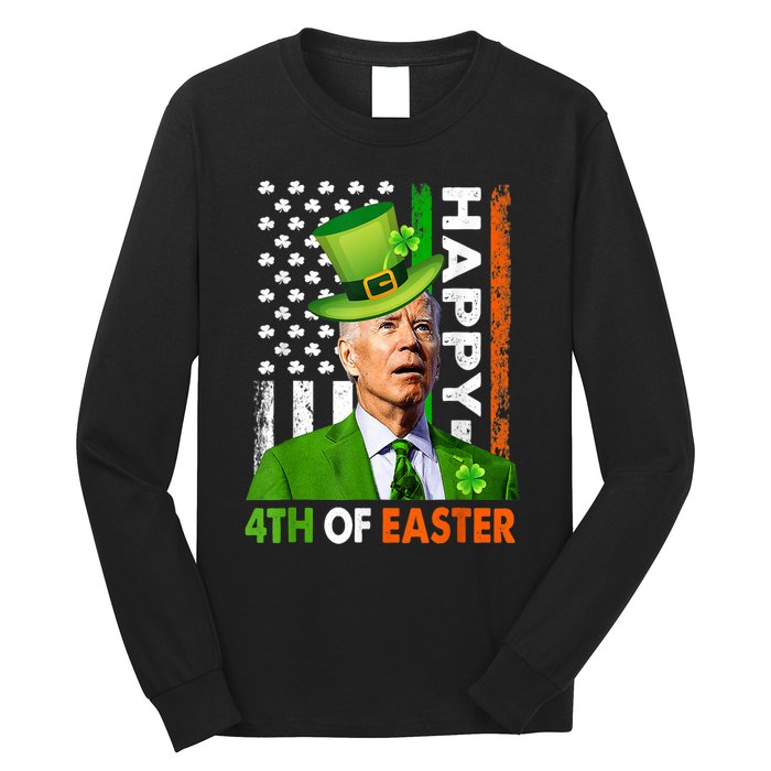 Happy 4th Of Easter Joe Biden St Patricks Day Leprechaun Long Sleeve Shirt