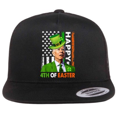 Happy 4th Of Easter Joe Biden St Patricks Day Leprechaun Flat Bill Trucker Hat