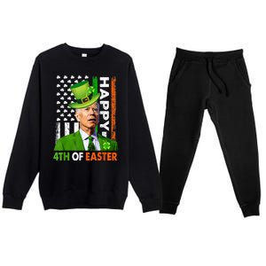 Happy 4th Of Easter Joe Biden St Patricks Day Leprechaun Premium Crewneck Sweatsuit Set