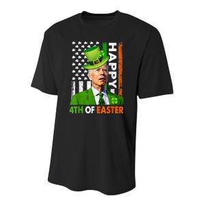 Happy 4th Of Easter Joe Biden St Patricks Day Leprechaun Youth Performance Sprint T-Shirt