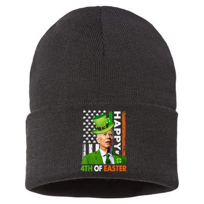 Happy 4th Of Easter Joe Biden St Patricks Day Leprechaun Sustainable Knit Beanie