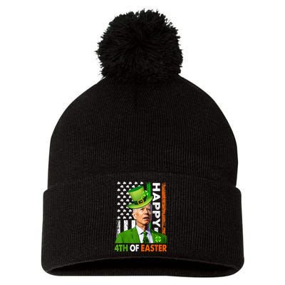 Happy 4th Of Easter Joe Biden St Patricks Day Leprechaun Pom Pom 12in Knit Beanie