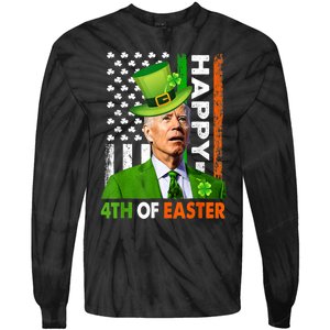 Happy 4th Of Easter Joe Biden St Patricks Day Leprechaun Tie-Dye Long Sleeve Shirt