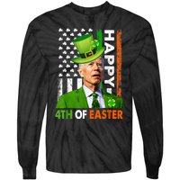 Happy 4th Of Easter Joe Biden St Patricks Day Leprechaun Tie-Dye Long Sleeve Shirt