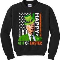 Happy 4th Of Easter Joe Biden St Patricks Day Leprechaun Kids Sweatshirt