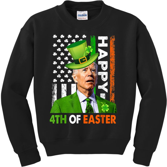 Happy 4th Of Easter Joe Biden St Patricks Day Leprechaun Kids Sweatshirt