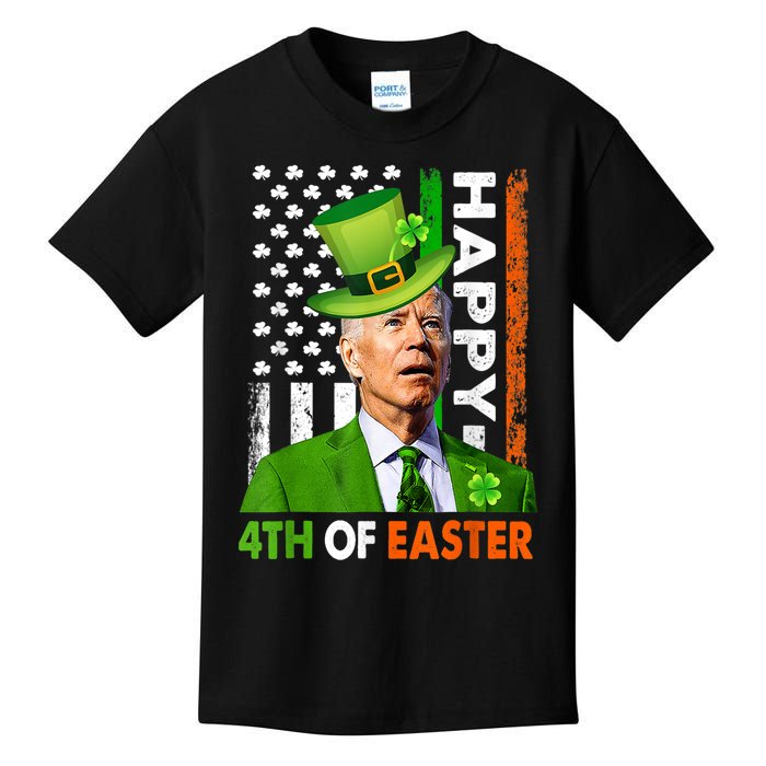 Happy 4th Of Easter Joe Biden St Patricks Day Leprechaun Kids T-Shirt