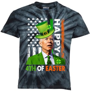 Happy 4th Of Easter Joe Biden St Patricks Day Leprechaun Kids Tie-Dye T-Shirt