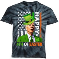 Happy 4th Of Easter Joe Biden St Patricks Day Leprechaun Kids Tie-Dye T-Shirt