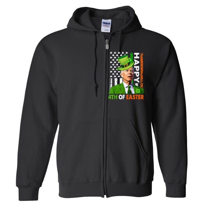 Happy 4th Of Easter Joe Biden St Patricks Day Leprechaun Full Zip Hoodie