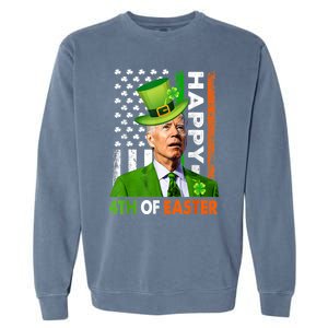 Happy 4th Of Easter Joe Biden St Patricks Day Leprechaun Garment-Dyed Sweatshirt