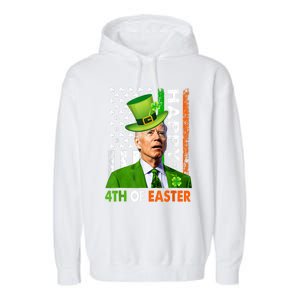 Happy 4th Of Easter Joe Biden St Patricks Day Leprechaun Garment-Dyed Fleece Hoodie