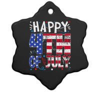 Happy 4th Of July Patriotic American Us Flag 4th Of July Ceramic Star Ornament