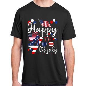 Happy 4th Of July Patriotic American US Flag 4th Of July Adult ChromaSoft Performance T-Shirt