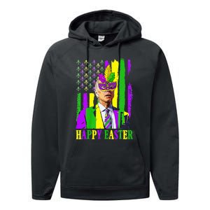 Happy 4th Of Easter Funny Joe Biden Mardi Gras Shenanigans Performance Fleece Hoodie