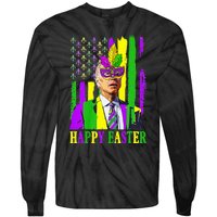 Happy 4th Of Easter Funny Joe Biden Mardi Gras Shenanigans Tie-Dye Long Sleeve Shirt