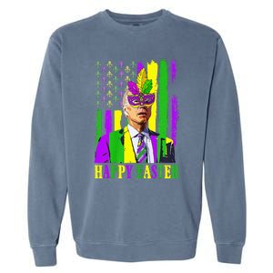 Happy 4th Of Easter Funny Joe Biden Mardi Gras Shenanigans Garment-Dyed Sweatshirt