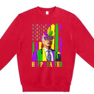 Happy 4th Of Easter Funny Joe Biden Mardi Gras Shenanigans Premium Crewneck Sweatshirt