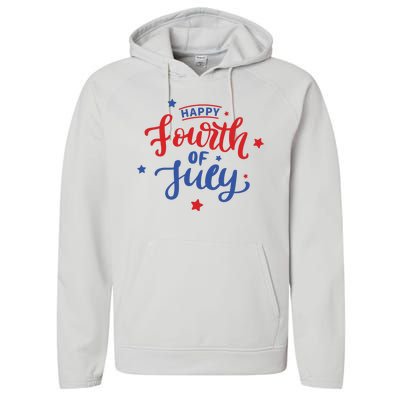 Happy 4th Of July Festive Holiday Performance Fleece Hoodie