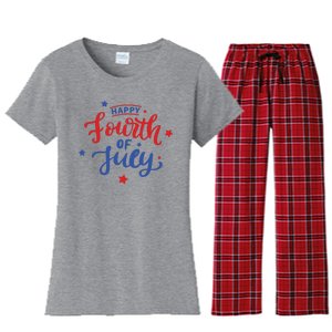 Happy 4th Of July Festive Holiday Women's Flannel Pajama Set