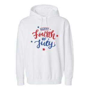 Happy 4th Of July Festive Holiday Garment-Dyed Fleece Hoodie