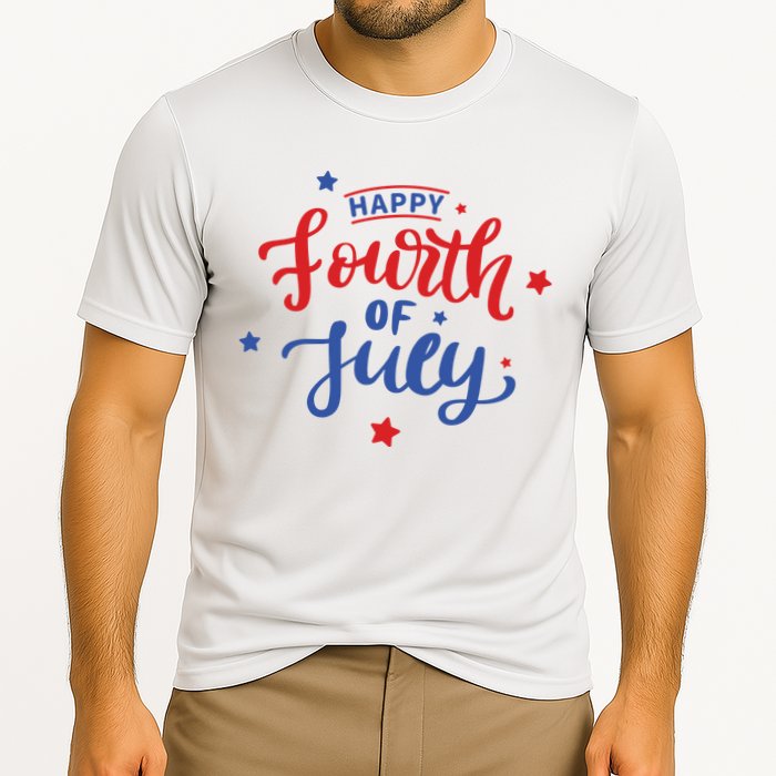 Happy 4th Of July Festive Holiday Cooling Performance Crew T-Shirt
