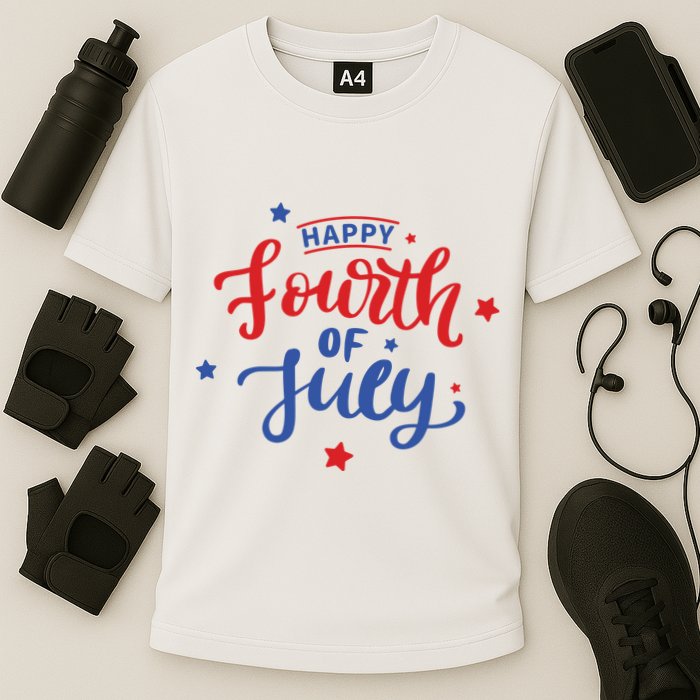 Happy 4th Of July Festive Holiday Cooling Performance Crew T-Shirt