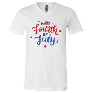 Happy 4th Of July Festive Holiday V-Neck T-Shirt