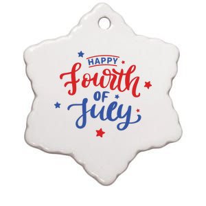 Happy 4th Of July Festive Holiday Ceramic Star Ornament