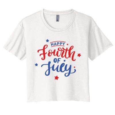 Happy 4th Of July Festive Holiday Women's Crop Top Tee