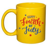 Happy 4th Of July Festive Holiday 11oz C Handle Ceramic Mug