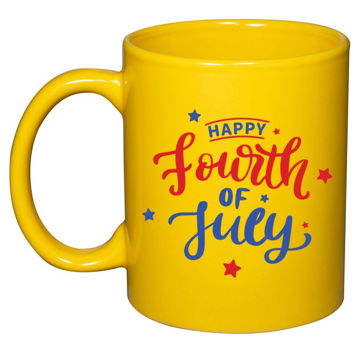 Happy 4th Of July Festive Holiday 11oz C Handle Ceramic Mug