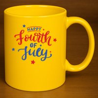 Happy 4th Of July Festive Holiday 11oz C Handle Ceramic Mug