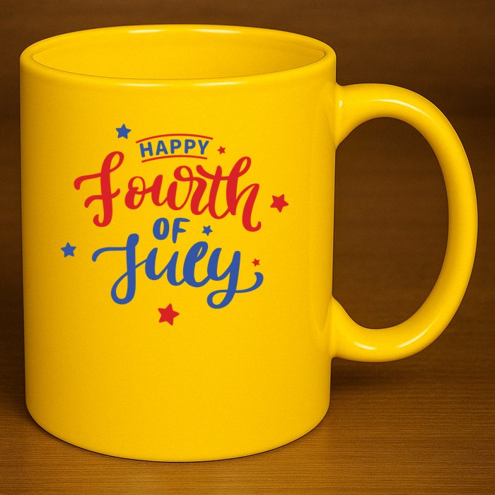 Happy 4th Of July Festive Holiday 11oz C Handle Ceramic Mug