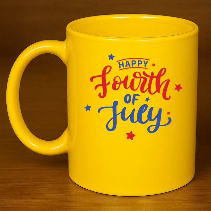 Happy 4th Of July Festive Holiday 11oz C Handle Ceramic Mug