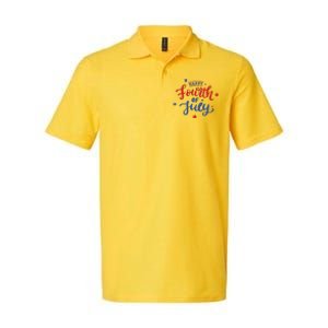 Happy 4th Of July Festive Holiday Softstyle Adult Sport Polo