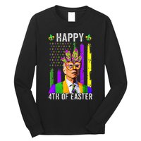 Happy 4th Of Easter Funny Joe Biden Mardi Gras Shenanigans  Long Sleeve Shirt