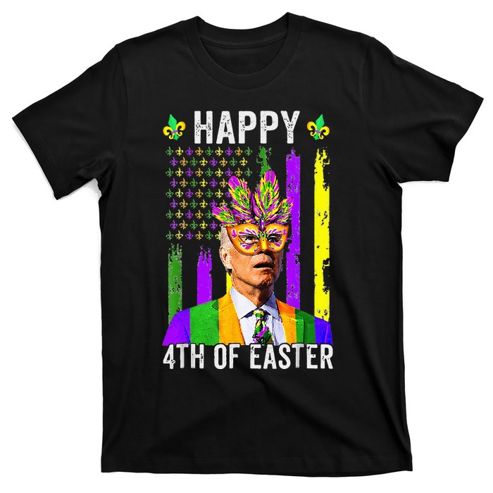 Happy 4th Of Easter Funny Joe Biden Mardi Gras Shenanigans  T-Shirt