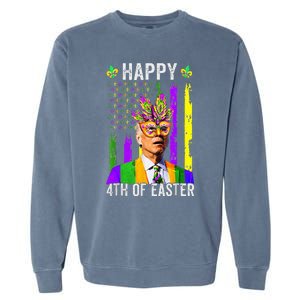 Happy 4th Of Easter Funny Joe Biden Mardi Gras Shenanigans  Garment-Dyed Sweatshirt