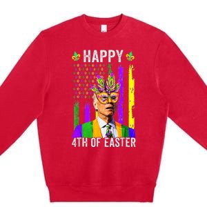 Happy 4th Of Easter Funny Joe Biden Mardi Gras Shenanigans  Premium Crewneck Sweatshirt