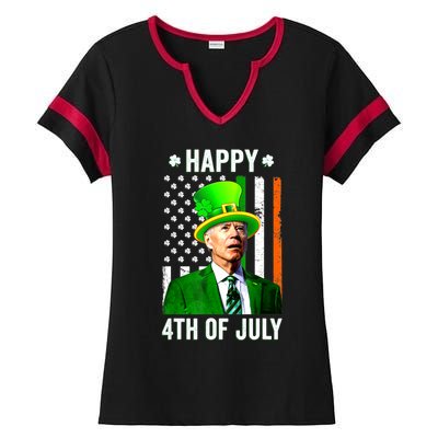 Happy 4th Of July Confused Funny Joe Biden St Patricks Day Ladies Halftime Notch Neck Tee