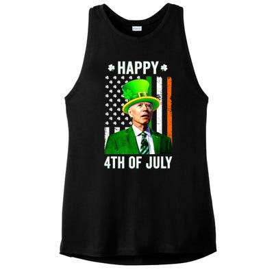 Happy 4th Of July Confused Funny Joe Biden St Patricks Day Ladies PosiCharge Tri-Blend Wicking Tank