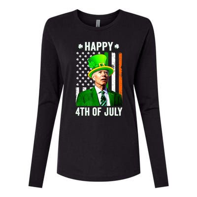 Happy 4th Of July Confused Funny Joe Biden St Patricks Day Womens Cotton Relaxed Long Sleeve T-Shirt