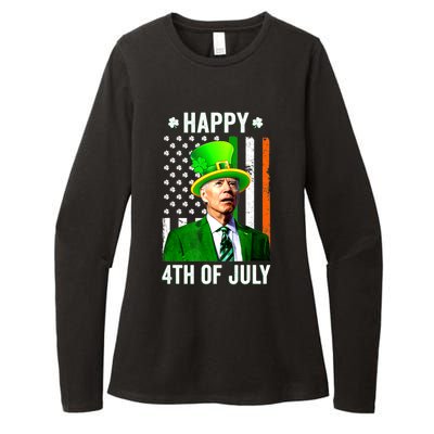 Happy 4th Of July Confused Funny Joe Biden St Patricks Day Womens CVC Long Sleeve Shirt