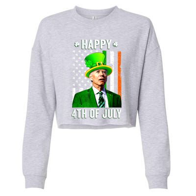 Happy 4th Of July Confused Funny Joe Biden St Patricks Day Cropped Pullover Crew