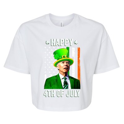 Happy 4th Of July Confused Funny Joe Biden St Patricks Day Bella+Canvas Jersey Crop Tee